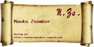 Mauks Zsombor névjegykártya